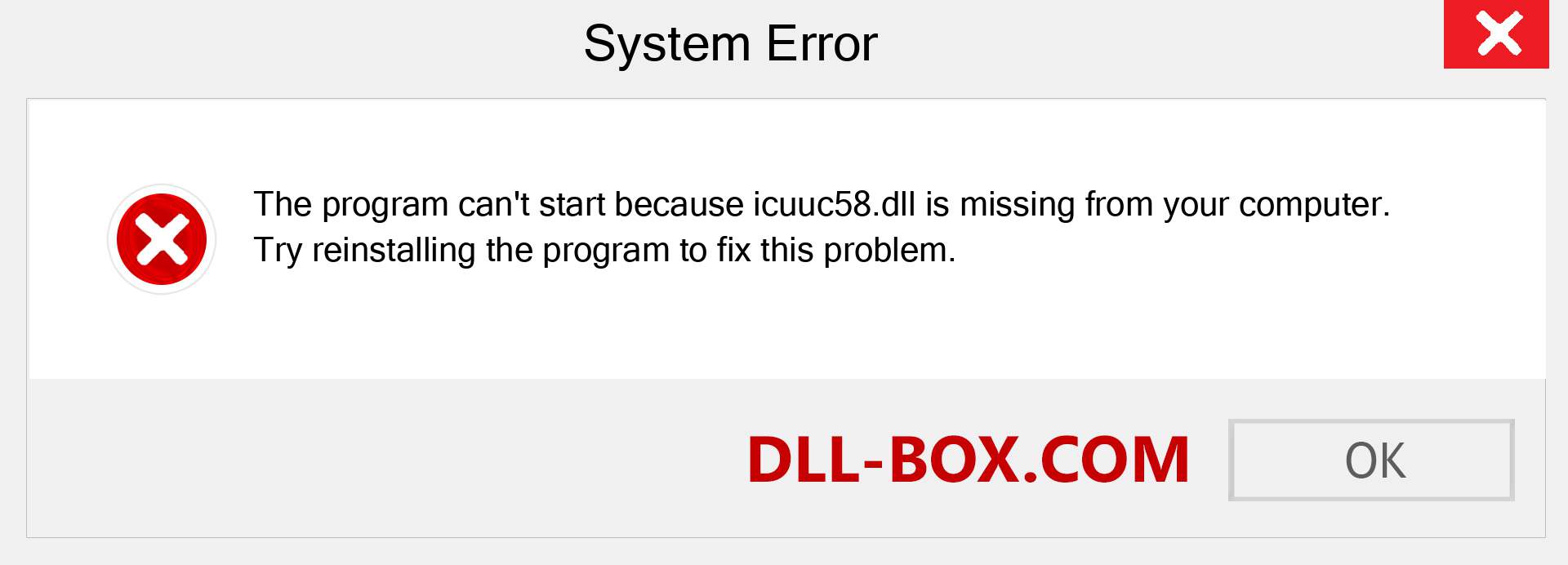 icuuc58.dll file is missing?. Download for Windows 7, 8, 10 - Fix  icuuc58 dll Missing Error on Windows, photos, images